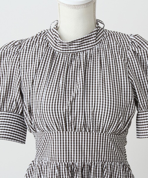 「DearMyLove」 半袖ワンピース MEDIUM グレー レディース_画像4