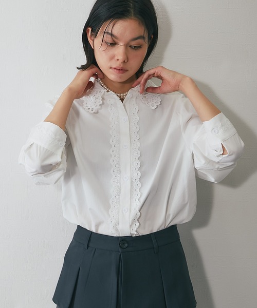 「SMILE ORCHID」 長袖シャツ M ホワイト レディース_画像7
