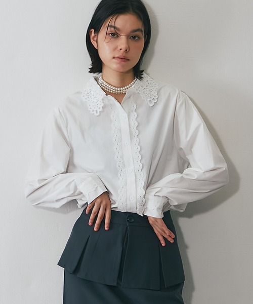 「SMILE ORCHID」 長袖シャツ M ホワイト レディース_画像9