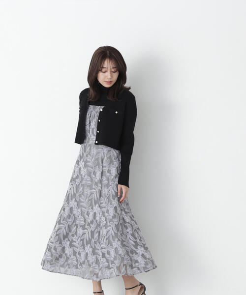 「NATURAL BEAUTY BASIC」 キャミソールワンピース MEDIUM グレー系その他 レディース_2