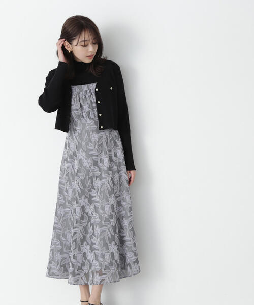 「NATURAL BEAUTY BASIC」 キャミソールワンピース MEDIUM グレー系その他 レディース_4