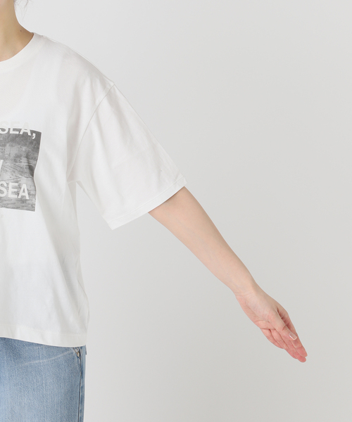IENA（イエナ） tシャツ コットンフォトプリント ロゴTシャツ