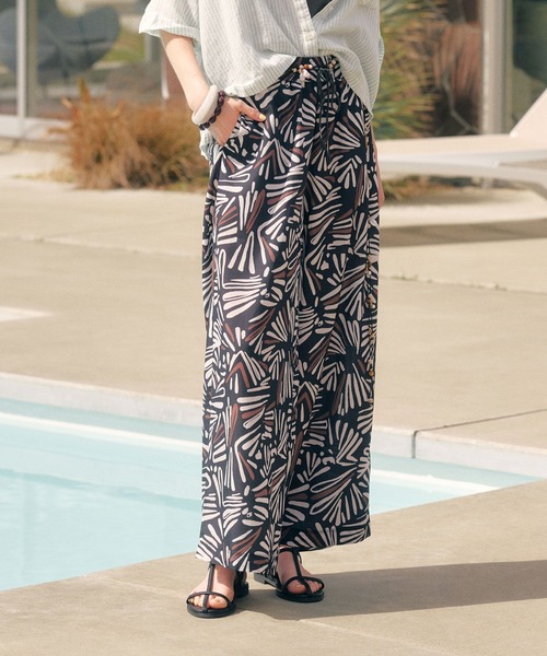 アフリカンバティック マキシ丈スカート スカート風パンツ 柄パンツ VLISCO BAYFLOW（ベイフロー） ワイドパンツ パンツ バティックワイドパンツ