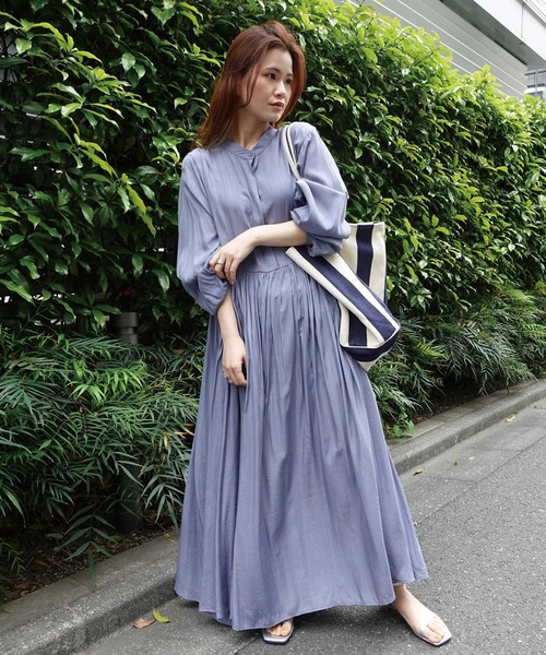 「CORNERS」 長袖ワンピース L ブラウン レディース_画像4