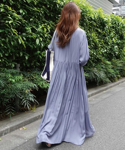 「CORNERS」 長袖ワンピース L ブラウン レディース_画像5
