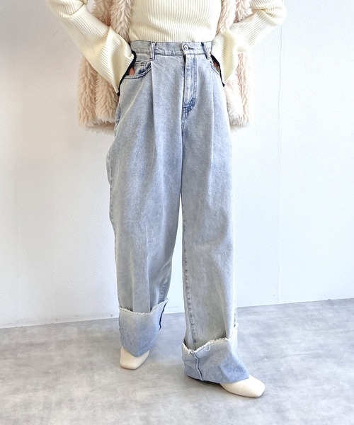 「w closet」 デニムパンツ FREE ネイビー レディース_画像3