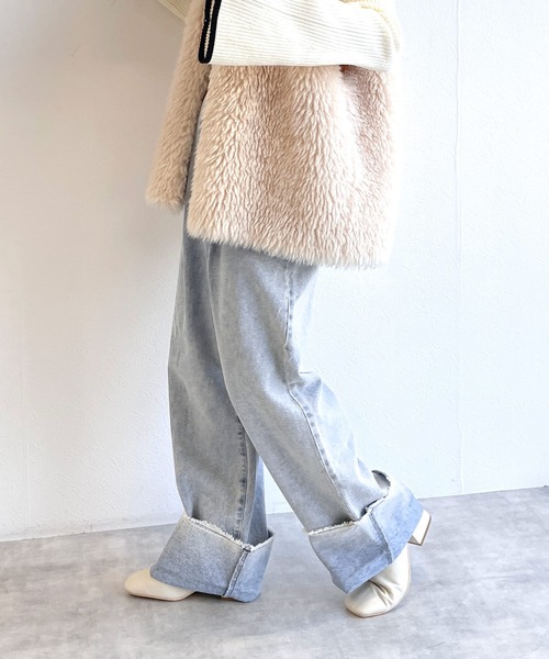 「w closet」 デニムパンツ FREE ネイビー レディース_画像4