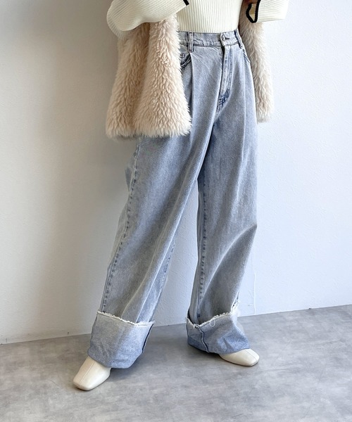 「w closet」 デニムパンツ FREE ネイビー レディース_画像8