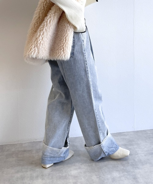 「w closet」 デニムパンツ FREE ネイビー レディース_画像9
