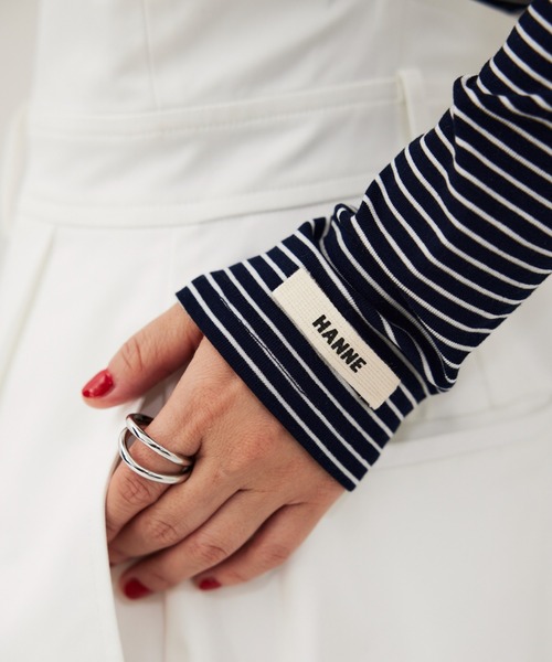 「HANNE」 長袖カットソー FREE レッド レディース_画像6