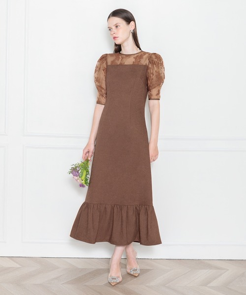 「Leja」 半袖ワンピース SMALL ブラウン レディース_画像2