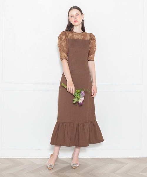 「Leja」 半袖ワンピース SMALL ブラウン レディース_画像5
