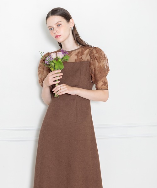「Leja」 半袖ワンピース SMALL ブラウン レディース_画像6