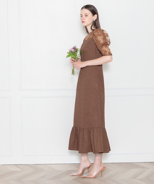 「Leja」 半袖ワンピース SMALL ブラウン レディース_画像9