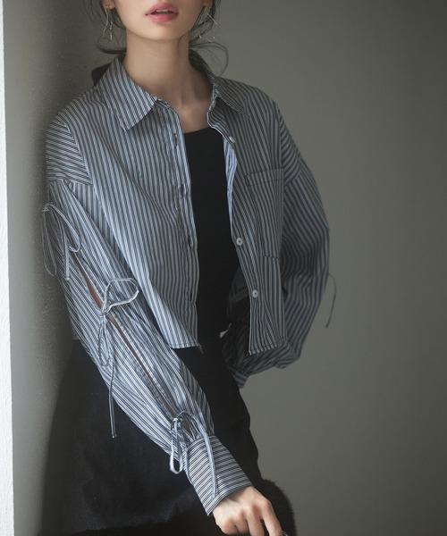 「SAISON DE PAPILLON」 長袖シャツ M ブルー レディース_画像3