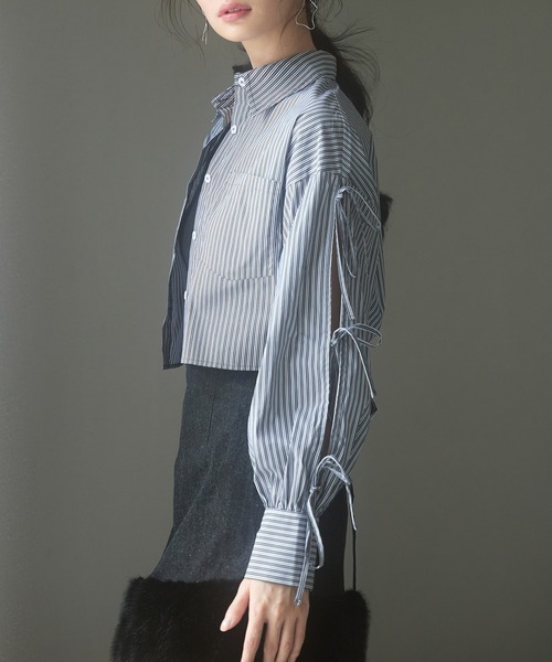 「SAISON DE PAPILLON」 長袖シャツ M ブルー レディース_画像4