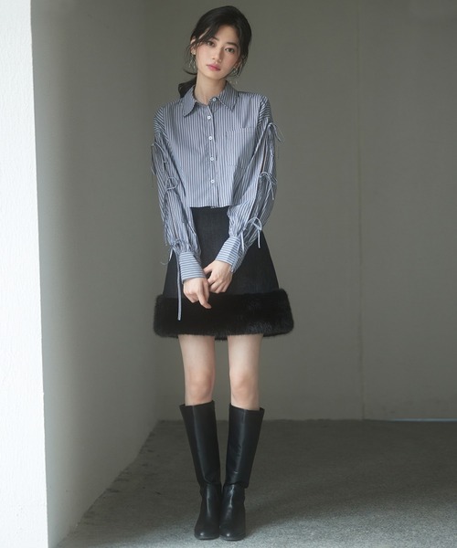 「SAISON DE PAPILLON」 長袖シャツ M ブルー レディース_画像6