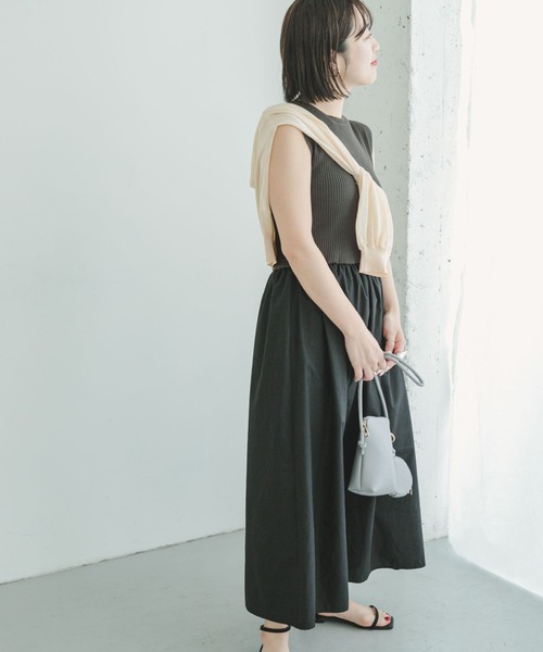 「ITEMS URBANRESEARCH」 ドッキングワンピース FREE モカ レディース_画像4