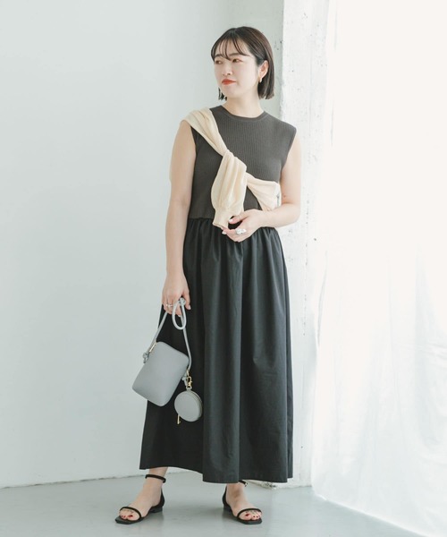 「ITEMS URBANRESEARCH」 ドッキングワンピース FREE モカ レディース_画像6