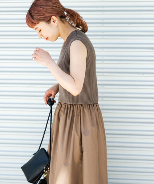 「ITEMS URBANRESEARCH」 ドッキングワンピース FREE モカ レディース_画像9