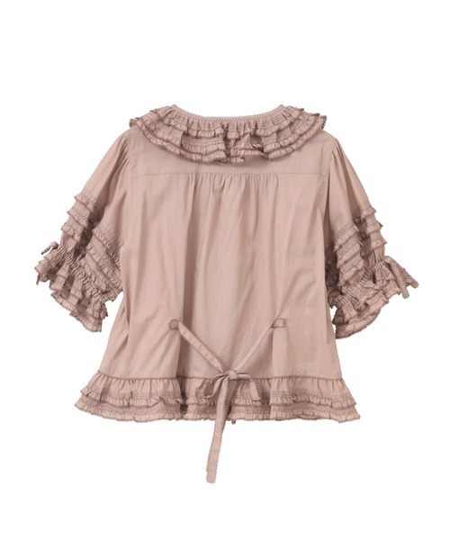 【新品】PINK HOUSE タグ付き チュニック シャツ フリル ピンク 希少 ピンクハウス（レディースシャツ、ブラウス）｜トップス
