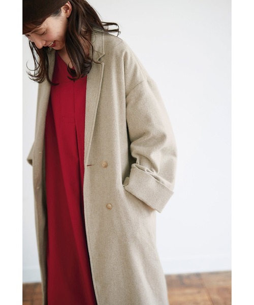 「Sunny clouds」 7分袖ワンピース NM レッド レディース_画像6