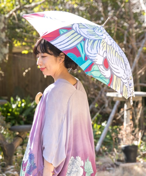 カヤ 傘 「カヤ」和の赴き傘 一輪の花日傘 晴雨兼用 レディース