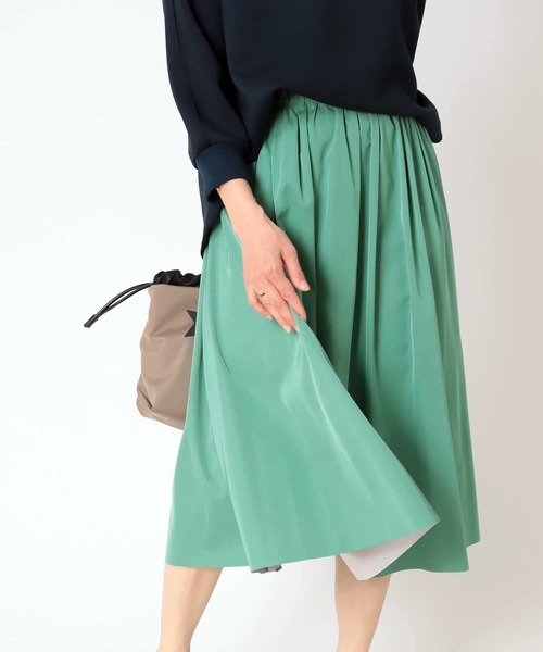 Jines（ジネス） スカート リバーシブルタフタスカート「ウエストゴム