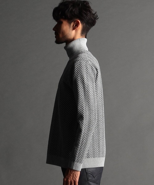 NICOLE CLUB FOR MEN セーター ニット ヘリンボーン