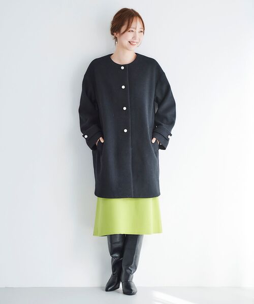 【1度着用/約14万円】ルヴェルソーノワール コート 着映えすること間違いなし！上品に華やぐショールカラーロングコート
