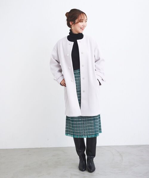 【美品】ペルルペッシュ　ロングコート le.coeur blanc コート アウター Perle Peche パールツキコート