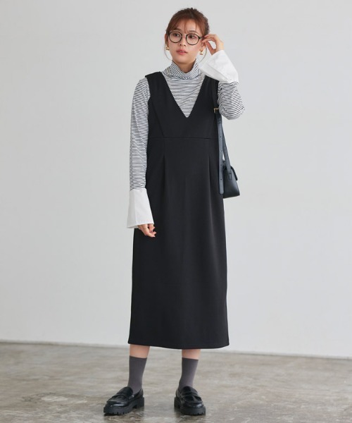 Pierrot(ピエロ) ワンピース ペアスキンベロアジャンパースカート Pierrot(ピエロ) ワンピース ペアスキンベロアジャンパースカート