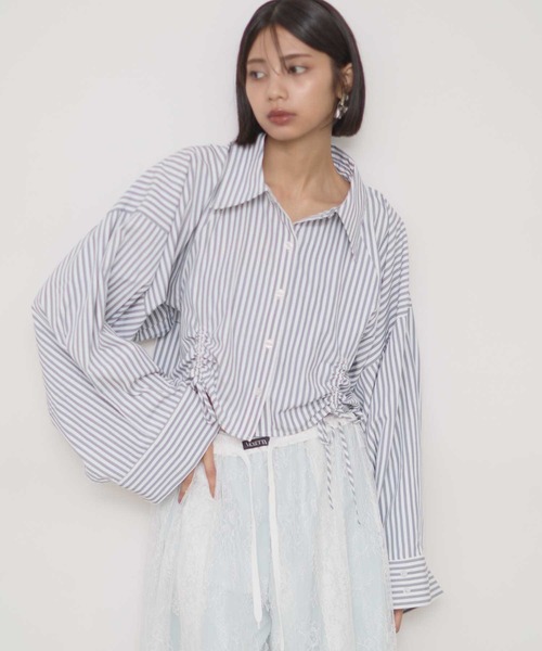 VIOLETTA クロップドオーバーシャツ VIOLETTA ブラウス シャツ クロップドオーバーシャツ レディース