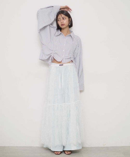 VIOLETTA クロップドオーバーシャツ VIOLETTA ブラウス シャツ クロップドオーバーシャツ レディース