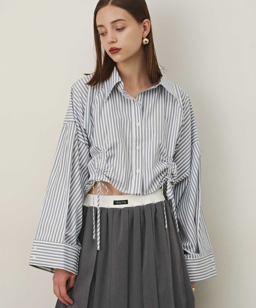 VIOLETTA クロップドオーバーシャツ VIOLETTA ブラウス シャツ クロップドオーバーシャツ レディース