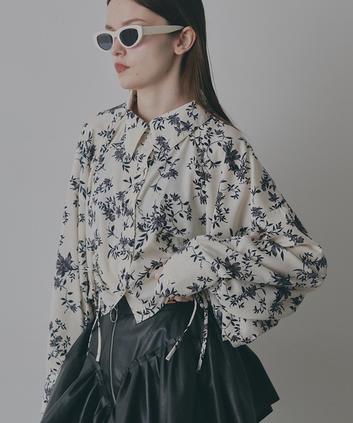 VIOLETTA ブラウス シャツ クロップドオーバーシャツ レディース