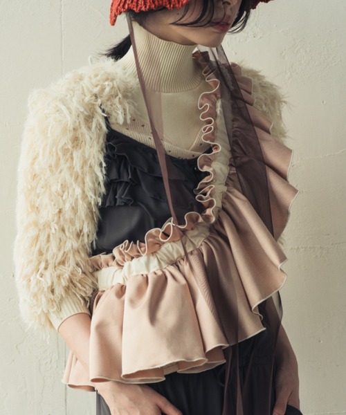 新品⚫︎ORIÉNT MILLINERY 【ドーラメロウ】フリルバッグ グレー ORIENT MILLINERY ウエストポーチ ウエストバッグ DORA MELLOW