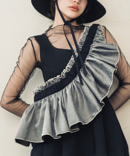 ORIÉNT MILLINERY 【ドーラメロウ】フリルバッグ グレー
