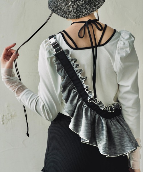 新品⚫︎ORIÉNT MILLINERY 【ドーラメロウ】フリルバッグ グレー ORIÉNT MILLINERY 【ドーラメロウ】フリルバッグ グレー