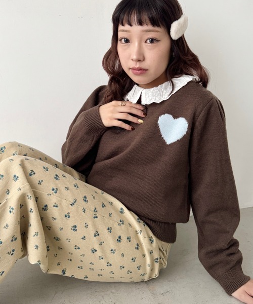 【値下げ】Jenny ≪洗える≫ウールローゲージMIXヤーンハイネックプルオーバー Hearts　新品未使用　ブルゾン　セーター メンズウェア