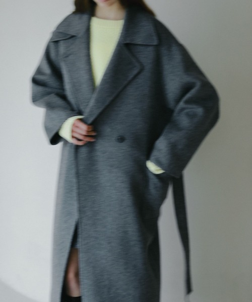 【LA PEAU DE GEM】3wayスタンドカラーロングコート(BLACK) A part by ステンカラーコート コート カシープ3WAYスタンド