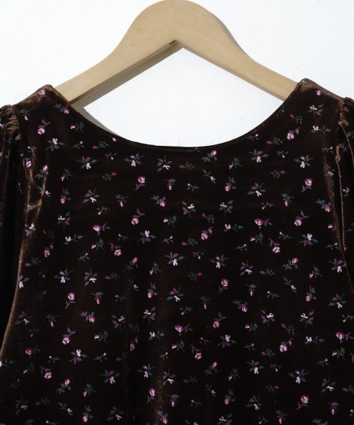flower（ファッション） tシャツ フローラルベロアトップ
