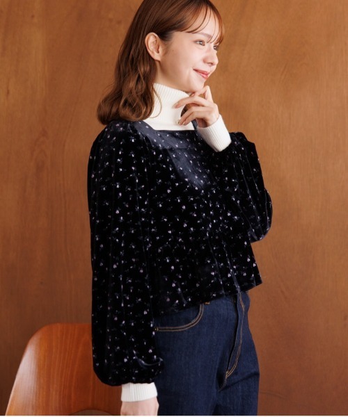 flower（ファッション） tシャツ フローラルベロアトップ