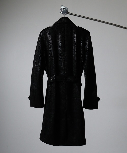 REGIEVO　セマンティックデザイン ブラック トレンチコート L　y2k REGIEVO（レジエボ） トレンチコート コート Double trench coat