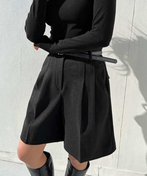 deux amour パンツ ヘリンボーンハーフパンツ レディース : ZOZOTOWN