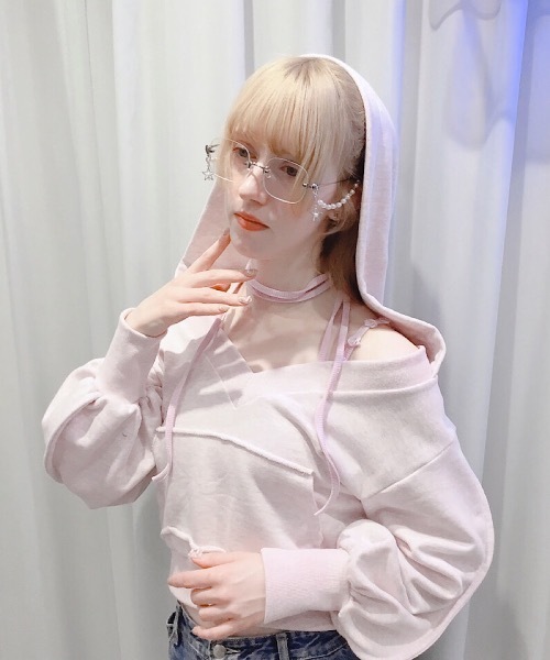 lilLilly（リルリリー） キャミソール マルチリボンカップ付きリブ
