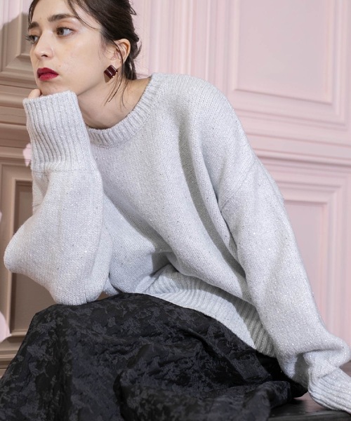 「OPAQUE.CLIP」 長袖ニット 00 グレー レディース_画像7