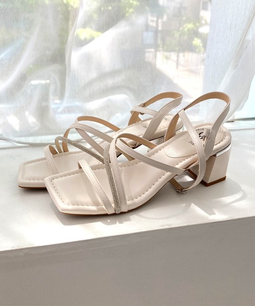 【ALDO】輝くラインストーン☆ストラップ☆ハイヒール〇サンダル ORiental TRaffic サンダル 2025SSラインストーンストラップ