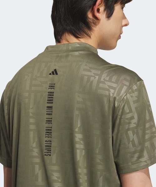 adidas ポロシャツ BOSロゴ柄デボス モックネック 半袖シャツ