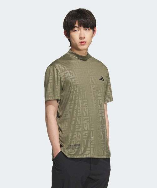 adidas ポロシャツ BOSロゴ柄デボス モックネック 半袖シャツ